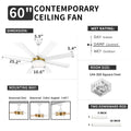 Dextrus 60 in Modern LED Outdoor/Indoor Ceiling Fan with Remote Control